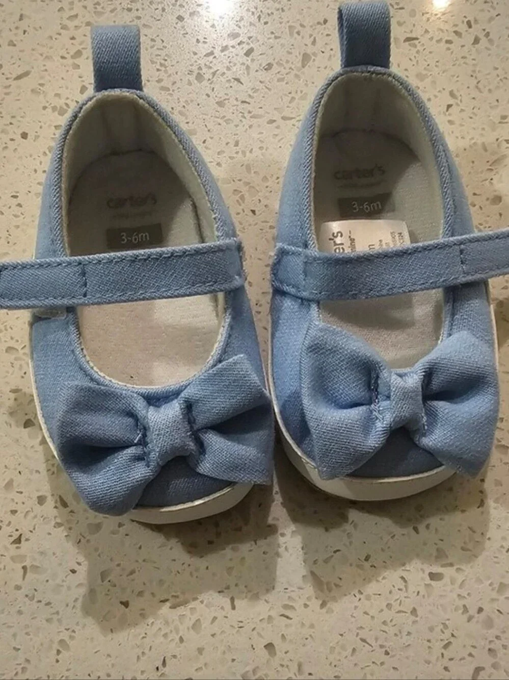 Baby Mary Jane Bow Shoes in Light Blue